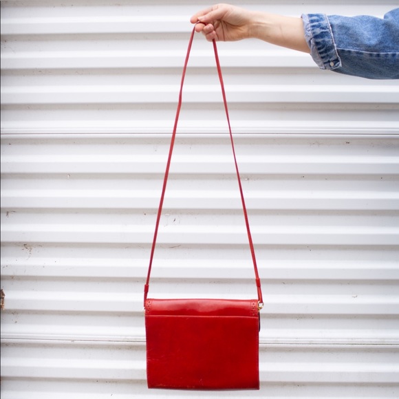 Vintage red leather purse - Picture 2 of 3